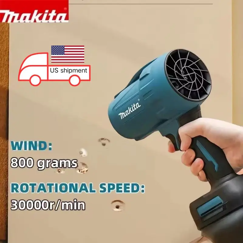 Makita 30000RPM Violent Blower Turbo Jet Fan 18V Electric Air Duster Wind Speed Turbo Rechargeable Car Cleanin Tool，Shipping from the USA