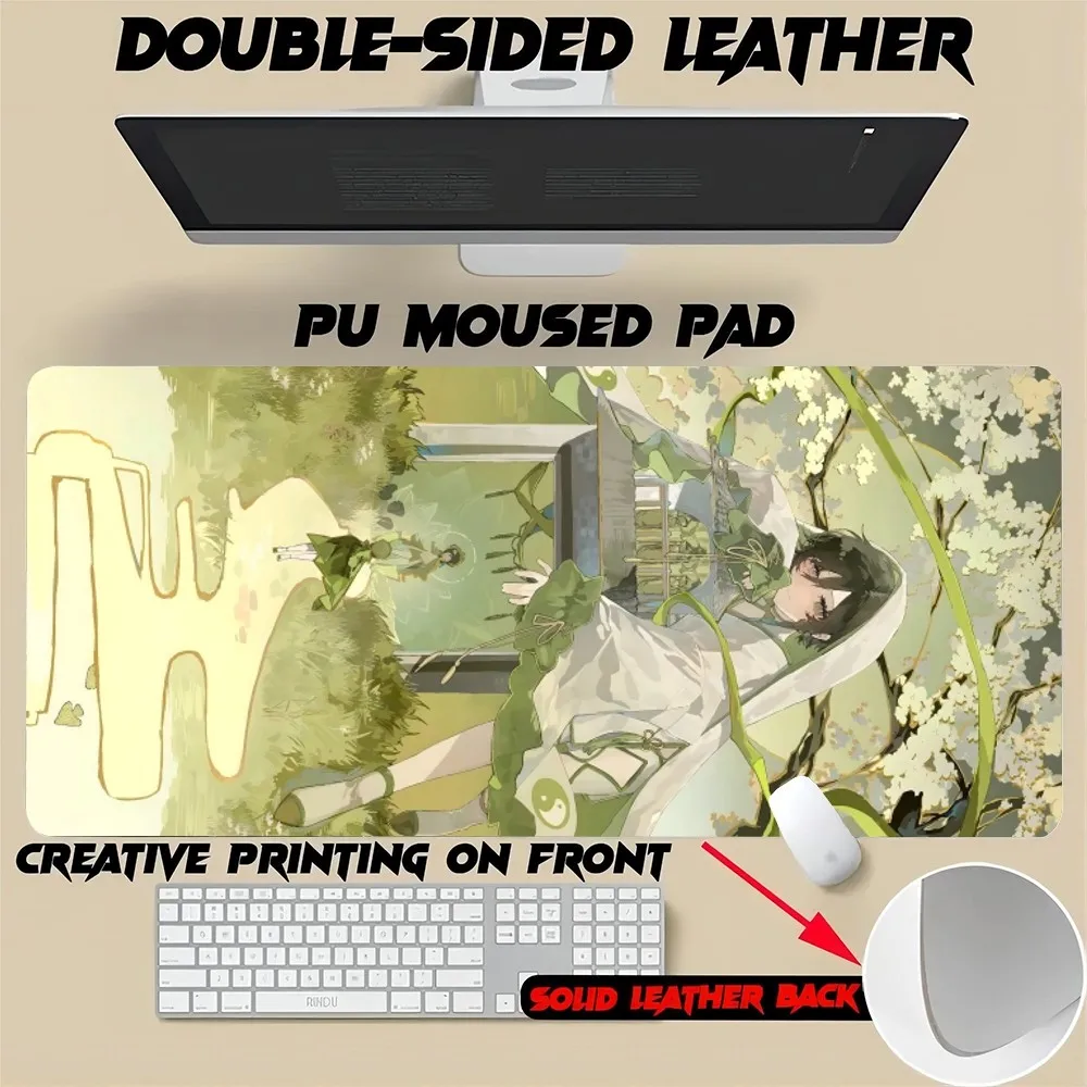 

Genshin Impact Mouse Pad Size cartoon For Office Mat Desk Gamer Waterproof Table Mat Gameing PU Leather XXL