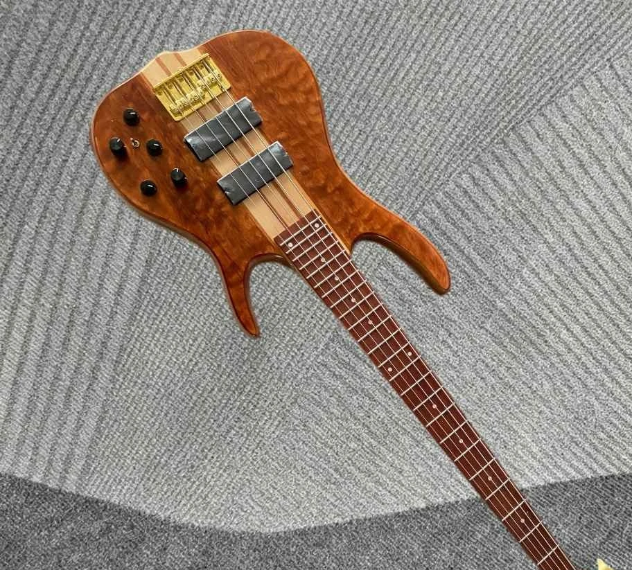 Custom Brown Electric Guitar with Rosewood Fingerboard, Dot Inlay, Active 9V Box for Stage Performance Beginners Players