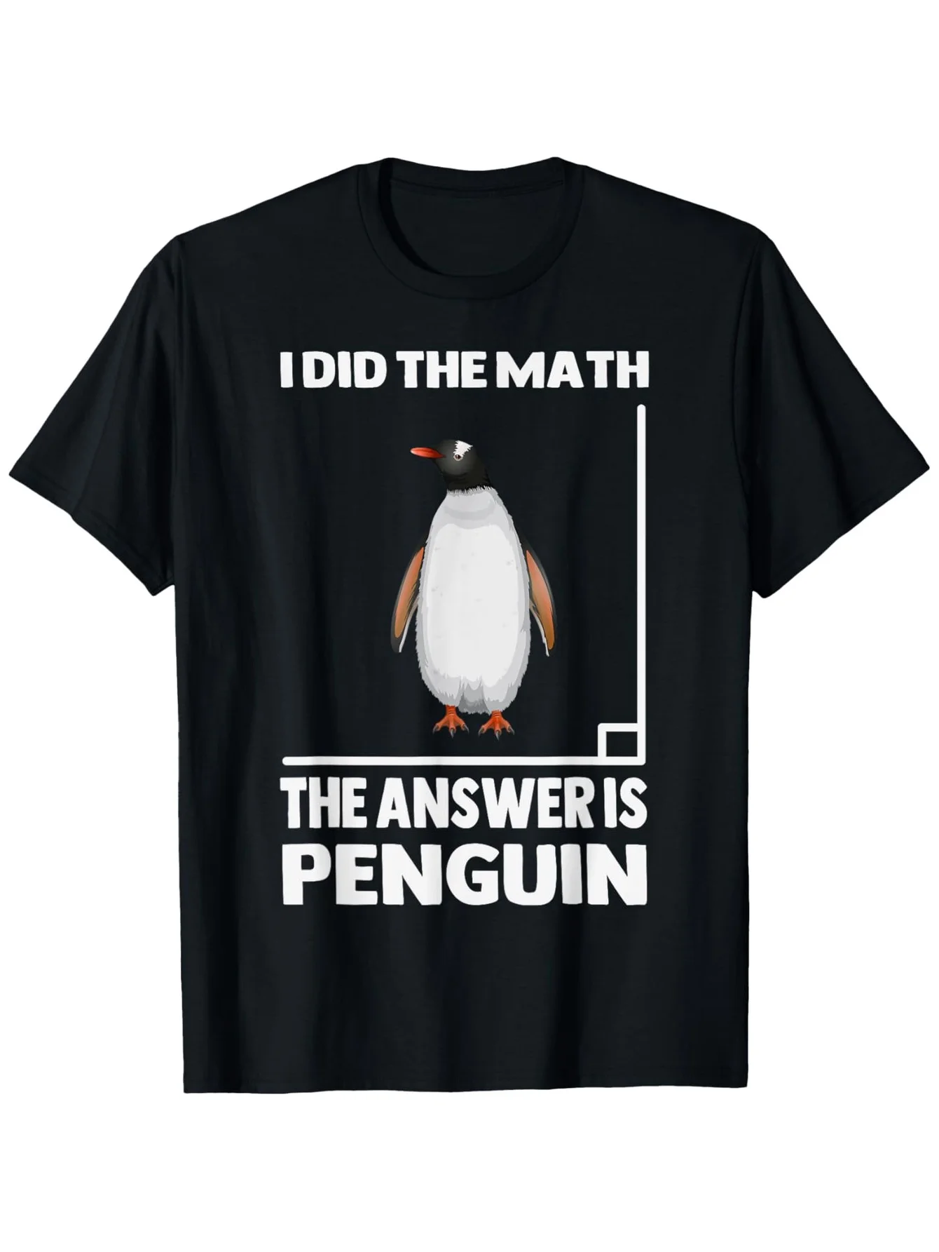 I Did The Math The Answer Is Penguin Cute Animal Graphic Crew Neck Short Sleeve T Shirt for Women Summer Casual Daily Wear
