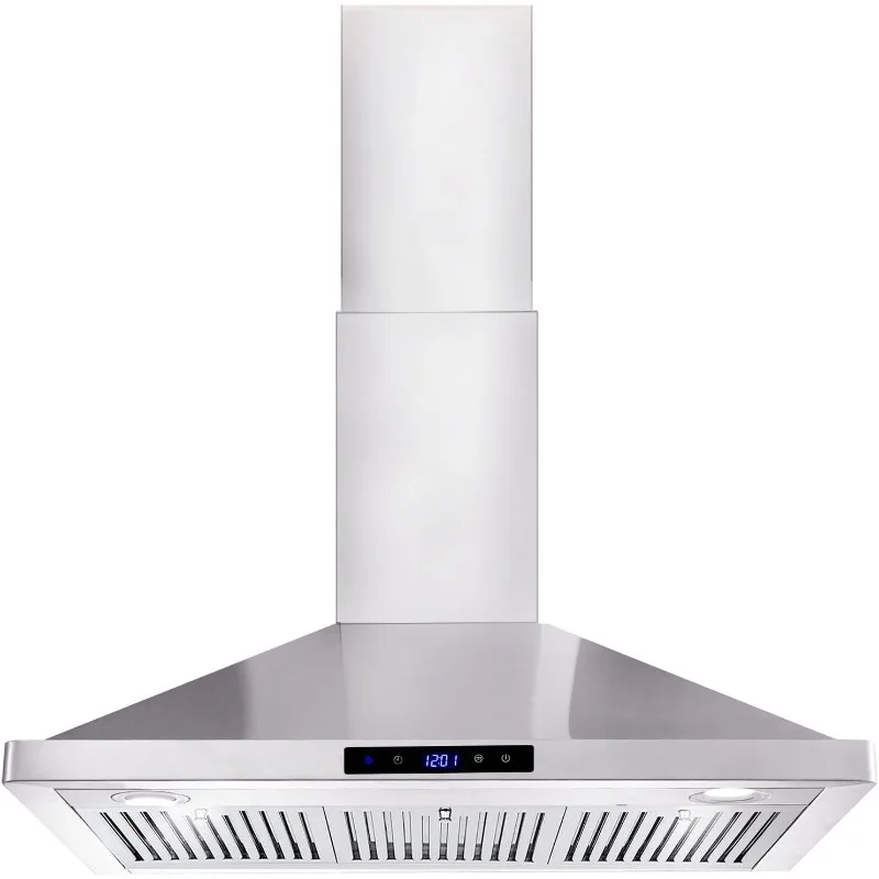 

36 inch Wall Mount Kitchen Hood 700 CFM with Ducted/Ductless Convertible Duct, Touch Control, Permanent Filters, Stainless Steel