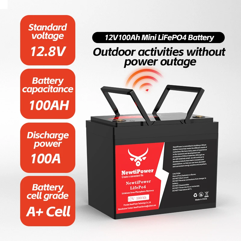 

12V100Ah LiFePO4 Battery BMS Lithium Power Battery 10000Cycles For 12.8V RV Campers Golf Cart Off-Road Off-grid Solar Wind