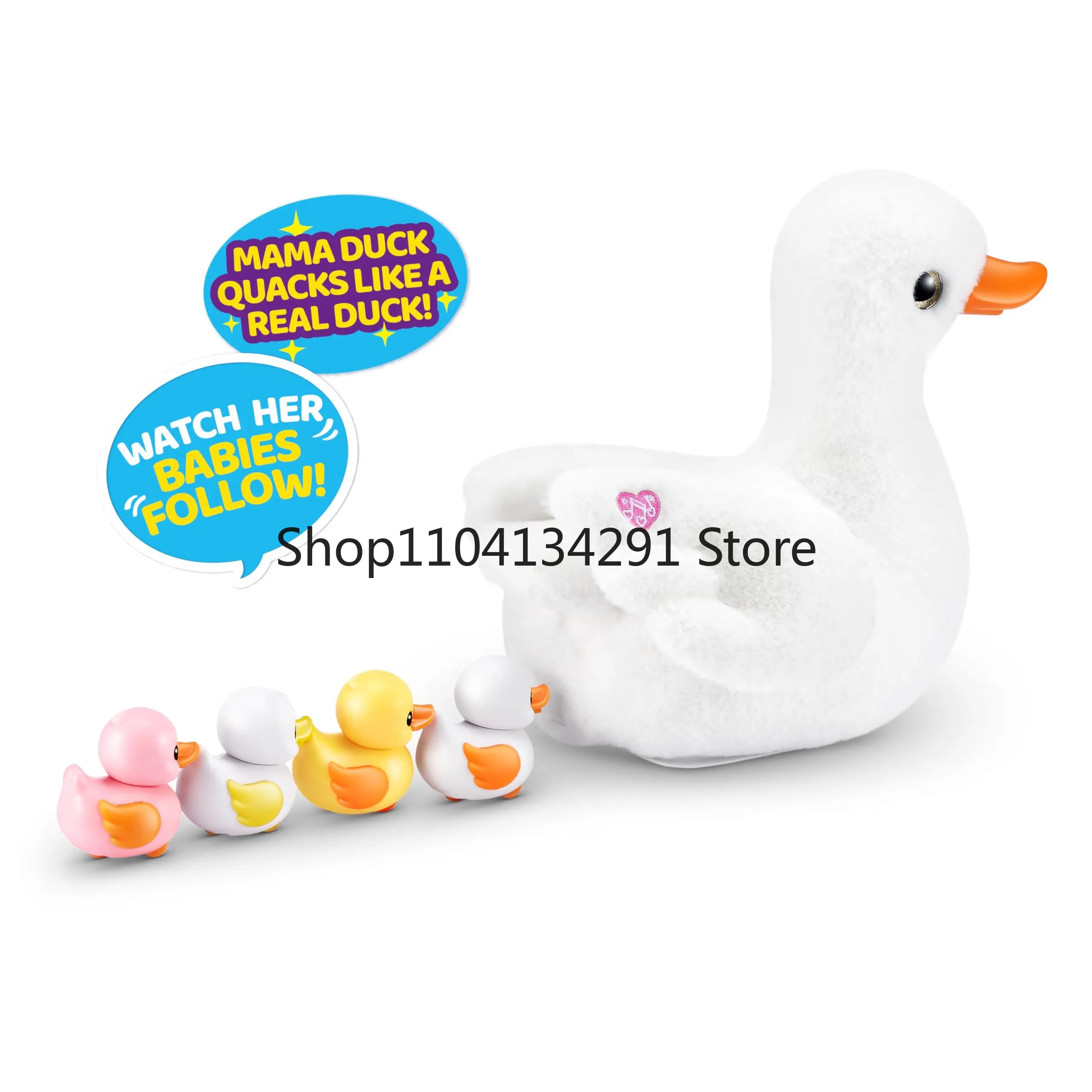 ZURU الحيوانات الأليفة على قيد الحياة ماما بطة مفاجأة لعبة الحيوانات الأليفة الكهربائية نموذج البيض الطفل البطة المشي التفاعلية فتاة اللعب هدية فكرة تحصيل