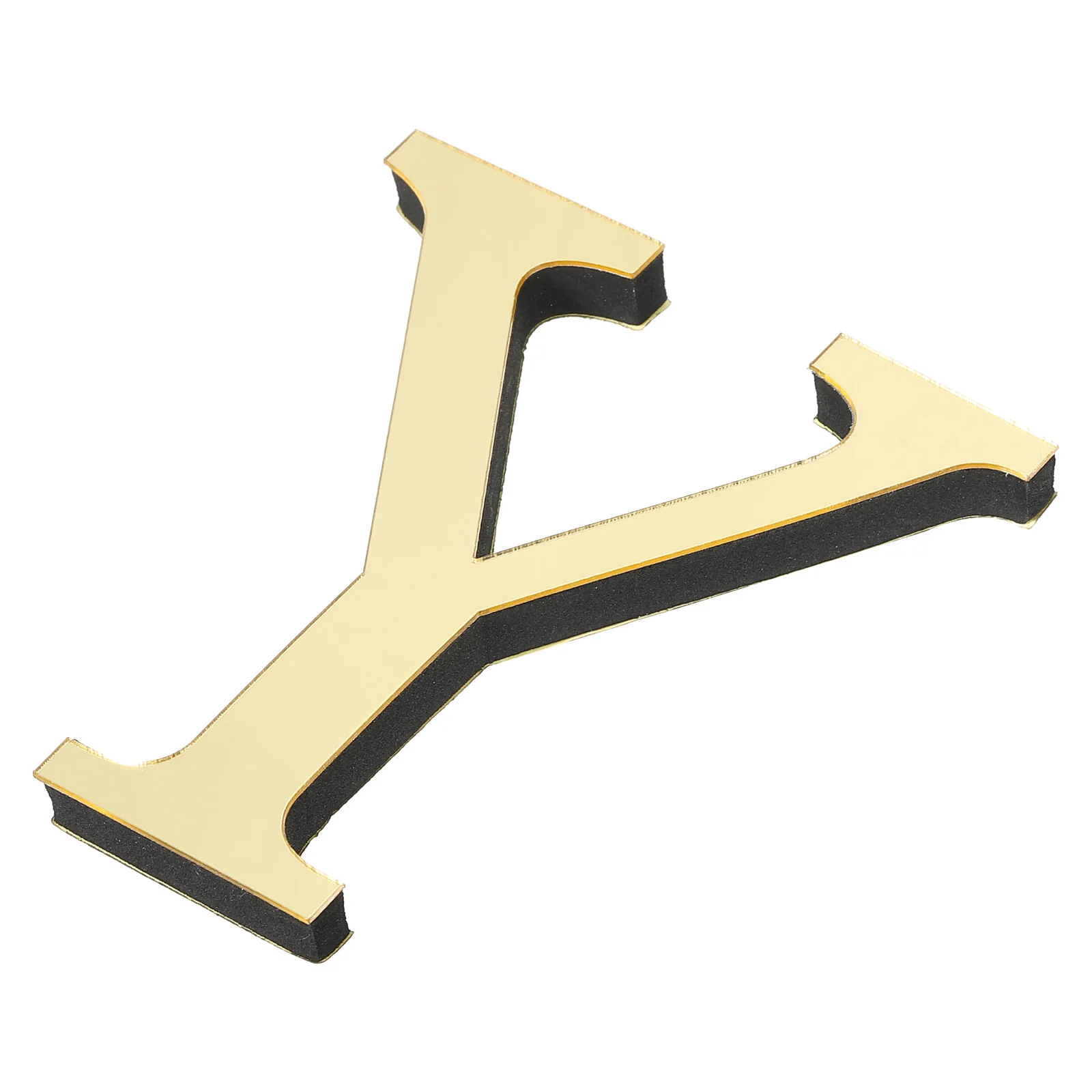 10 cm 3D-Spiegel-Acryl-Wandaufkleber, 26 englische Buchstaben, Wandaufkleber, selbstklebende Wandkunst, Wandbild, Zuhause, Party, Hellgold