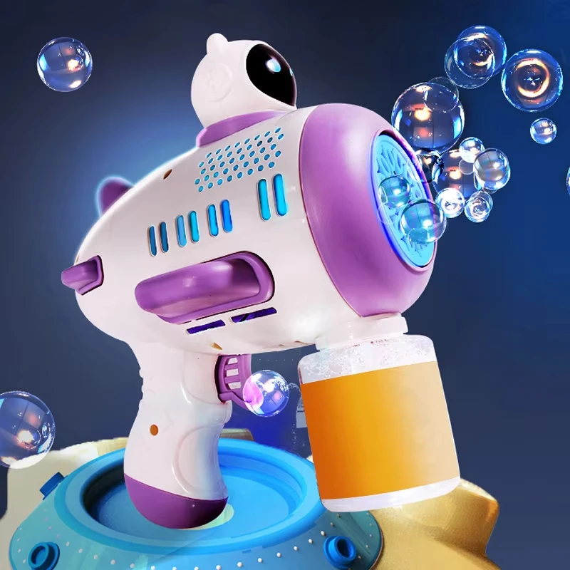 Fully Automatic Bubble Blowing Machine Children\'s Handheld Gun Gatling 2023 New Boys and Girls\' Toy Electric Popular Online