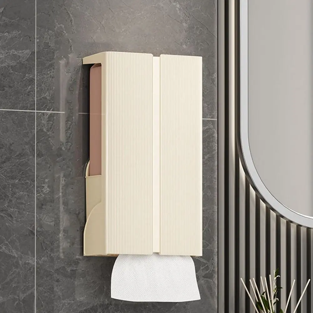 

Plastic Wall-mounted Long Tissue Box Large Wall Mounted Long Paper Towel Organizer No Punch Waterproof Toilet Paper Box