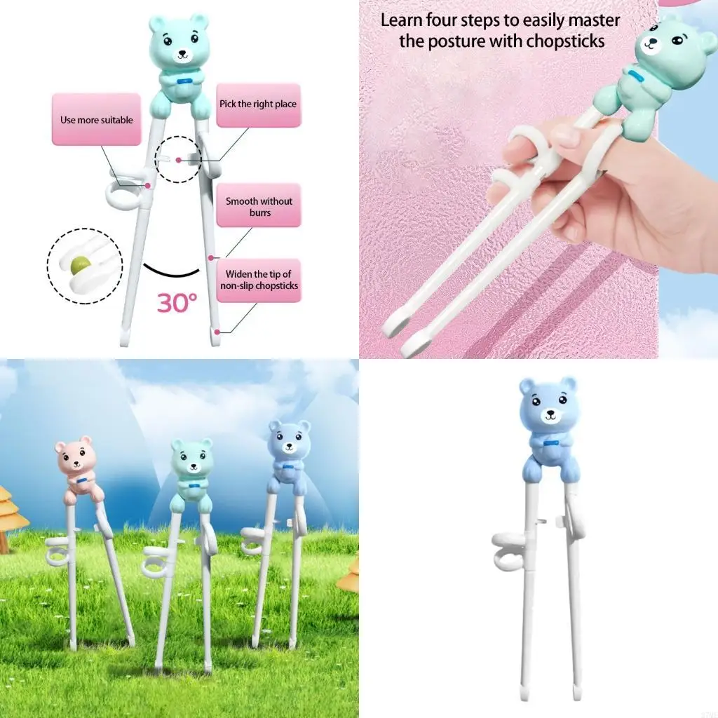 37ME Kids Training Chopsticks Set With Storage Box ABS Children Learning Practice Chopsticks For Beginner Learning Tableware