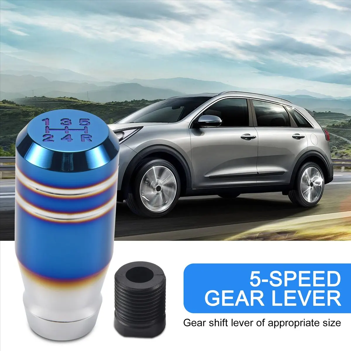 Compatible 3 Inch Bride Burnt Blue Universal Car 5 Speed Gear Shift Lever Manual Shifter Knob