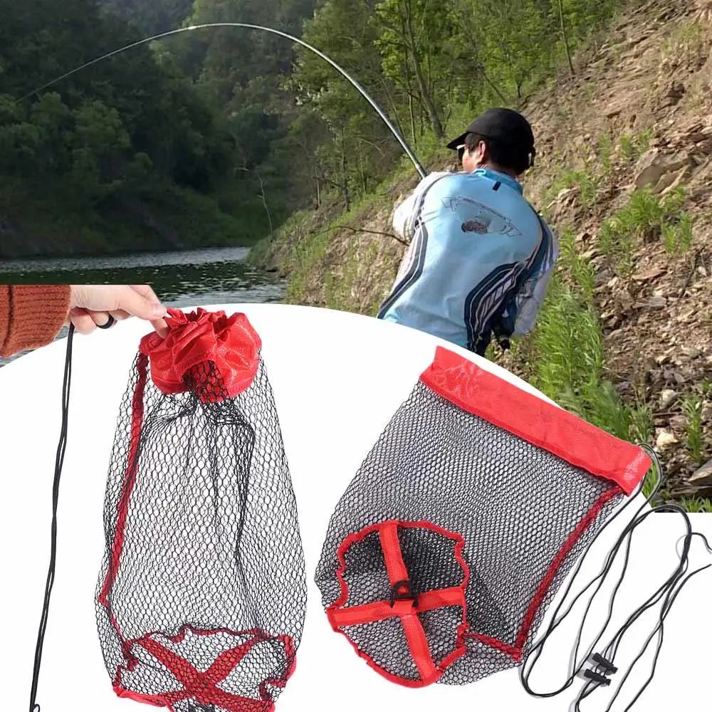 

Drawstring Fishing Mesh Bag Fishing Basket Fish Protection Live Fish Net Pocket Bundle Mouth Thickening Fishing Net Cage
