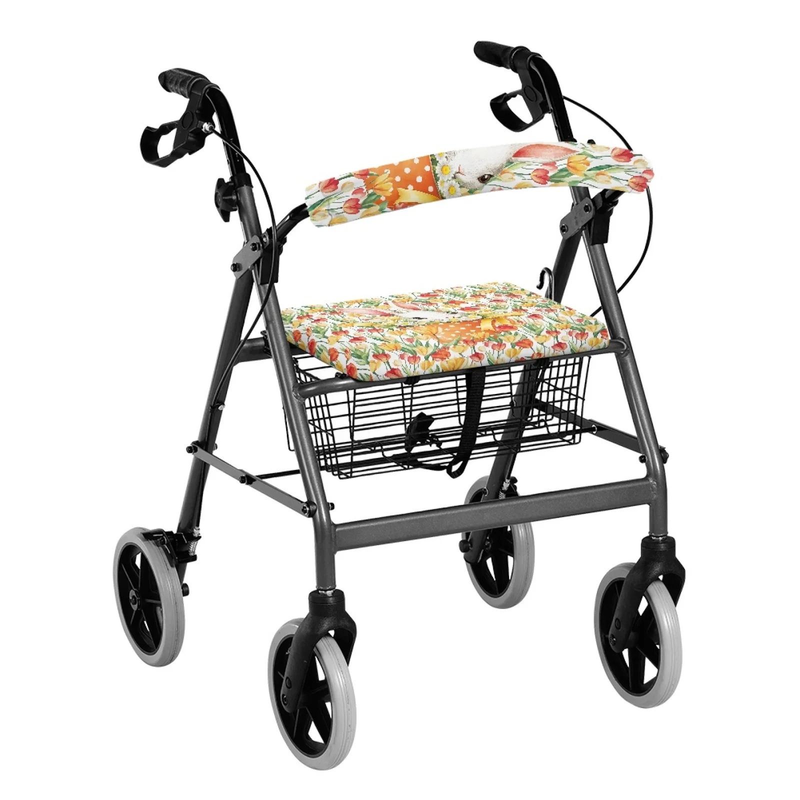 Coloranimal Easter Rabbit Tulip Print 2PCS Rollator Walker Seat Back Cover for Ladies Rollator Seat Back Covers 2026 New