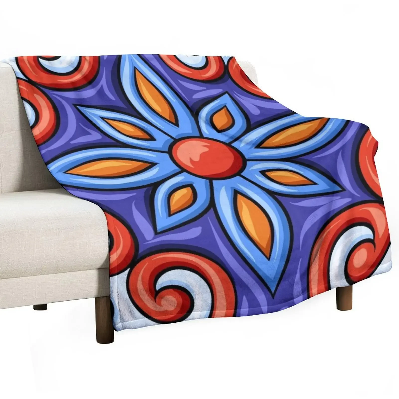 

Latino Talavera Ceramic Tile Pattern Throw Blanket Luxury warm winter Blankets