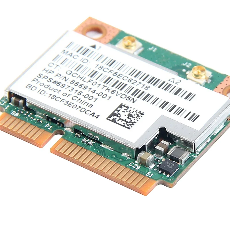 ABJG-BCM943228HMB WiFi Card Network Card Dual Band 300Mbps Bluetooth4.0 802.11A/B/G Mini PCI-E Laptop