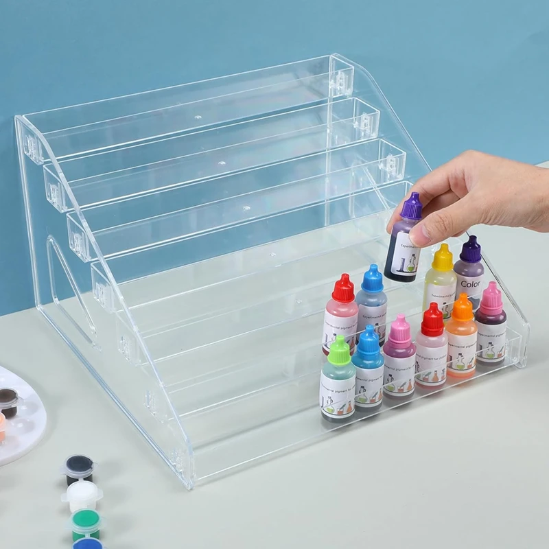 Clear Acrylic Paint Organizer (7 Tier),Paint Bottle Organizer,Acrylic Paint Storage Organizer,Craft Paint Organizer Rack