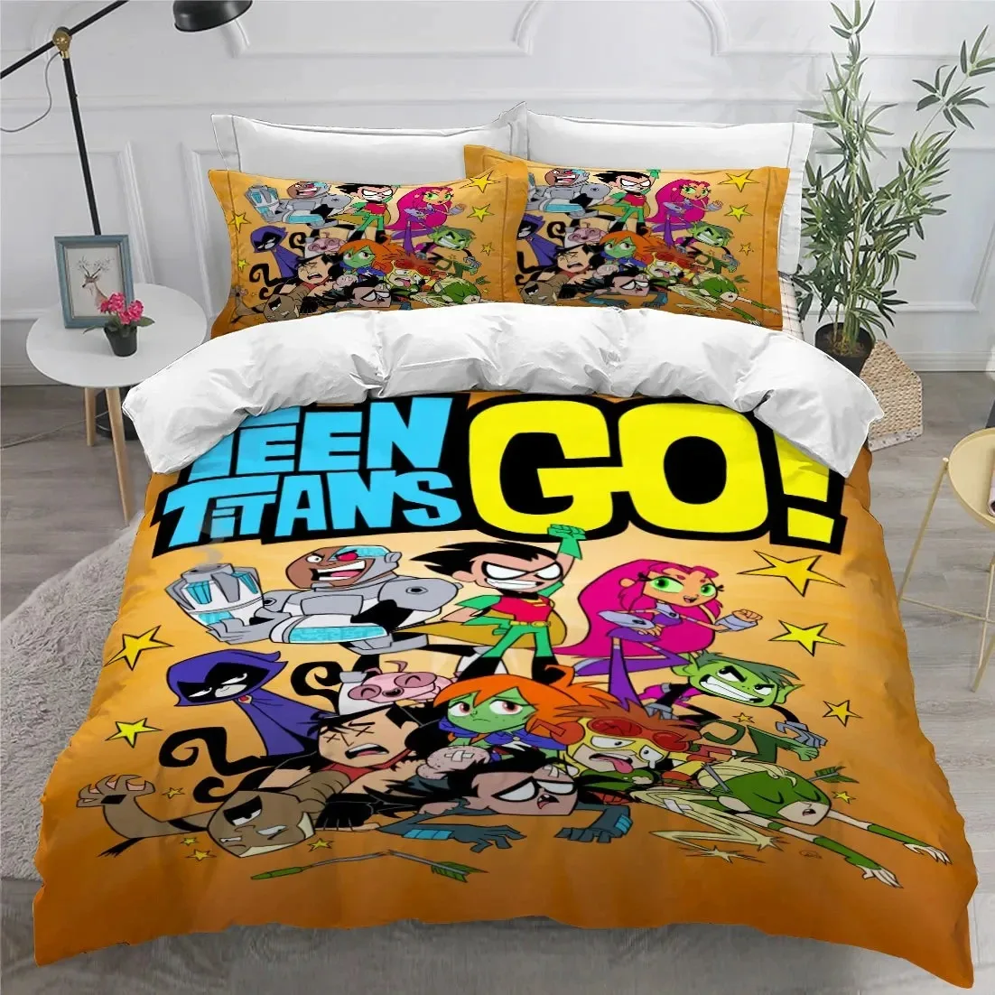 3D Print Teen Titans Go Cartoon Bedding Set Boys Girls Twin Queen King Size Duvet Cover Pillowcase Bed boys Adult