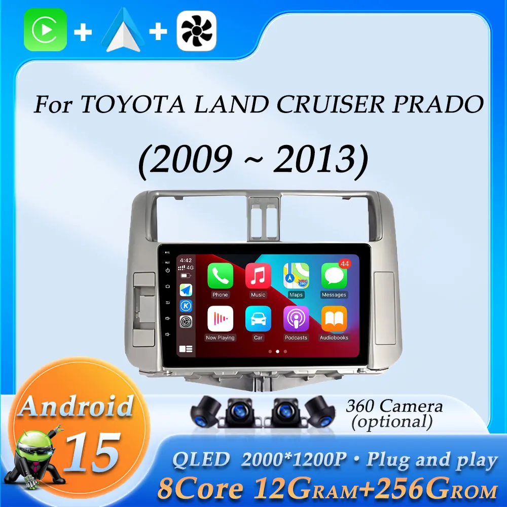 

Wireless CarPlay for TOYOTA LAND CRUISER PRADO 2009 - 2013 Car Radio Video Audio Multimedia Player GPS Navigation DSP Stereo BT