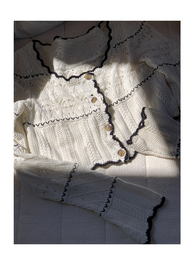 Costumes tricotés pour femmes, mode d'été, Design de boutons, manches courtes, col rond, haut court + jupe moulante, crochet fleur creuse, ensemble de 2 pièces