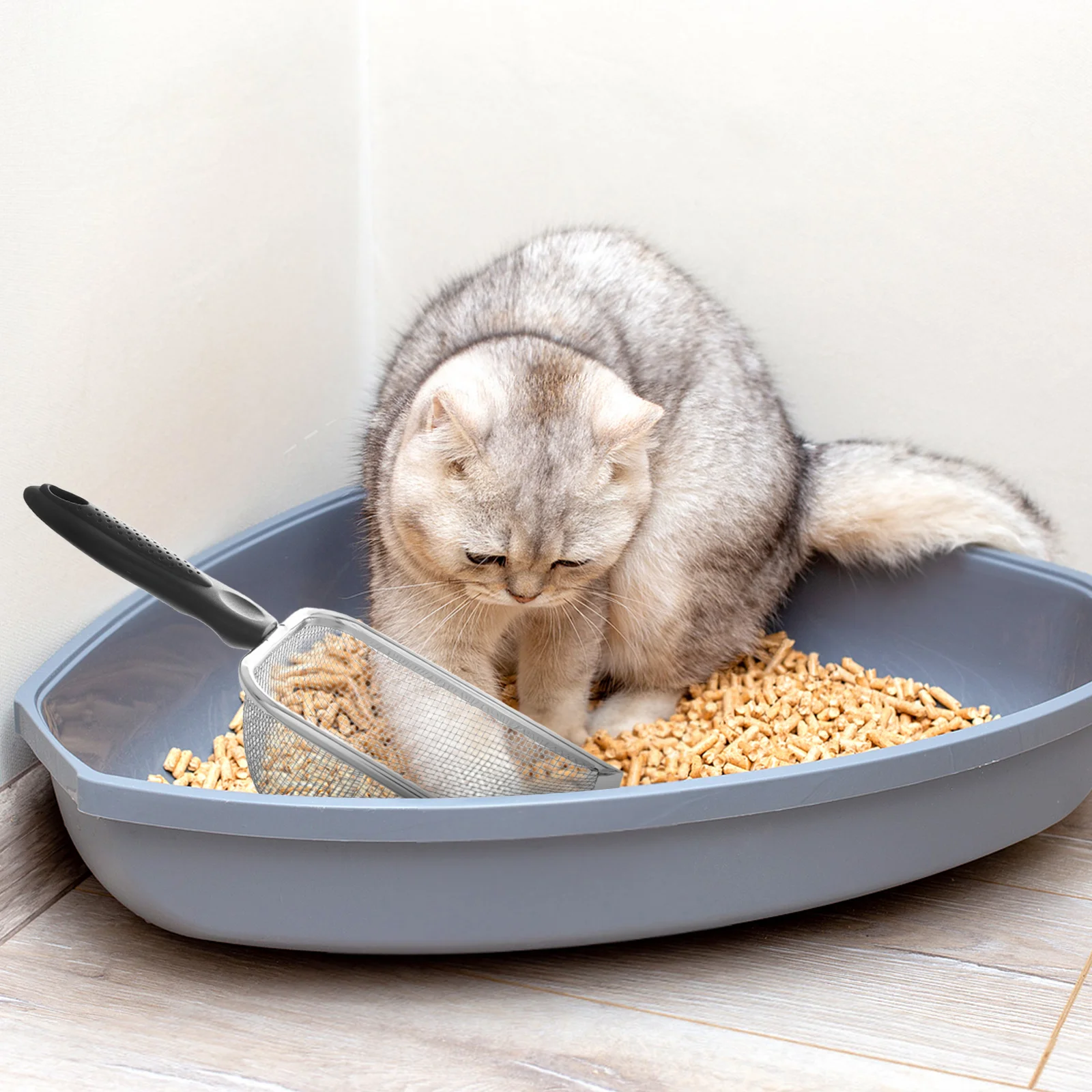 

2pcs Cat Scoop Mesh Slotted Design Sifting Hole Pet Litter Scoop For Litter Box Cleaner Kitten Puppy Reptile Chicken Coop Sand