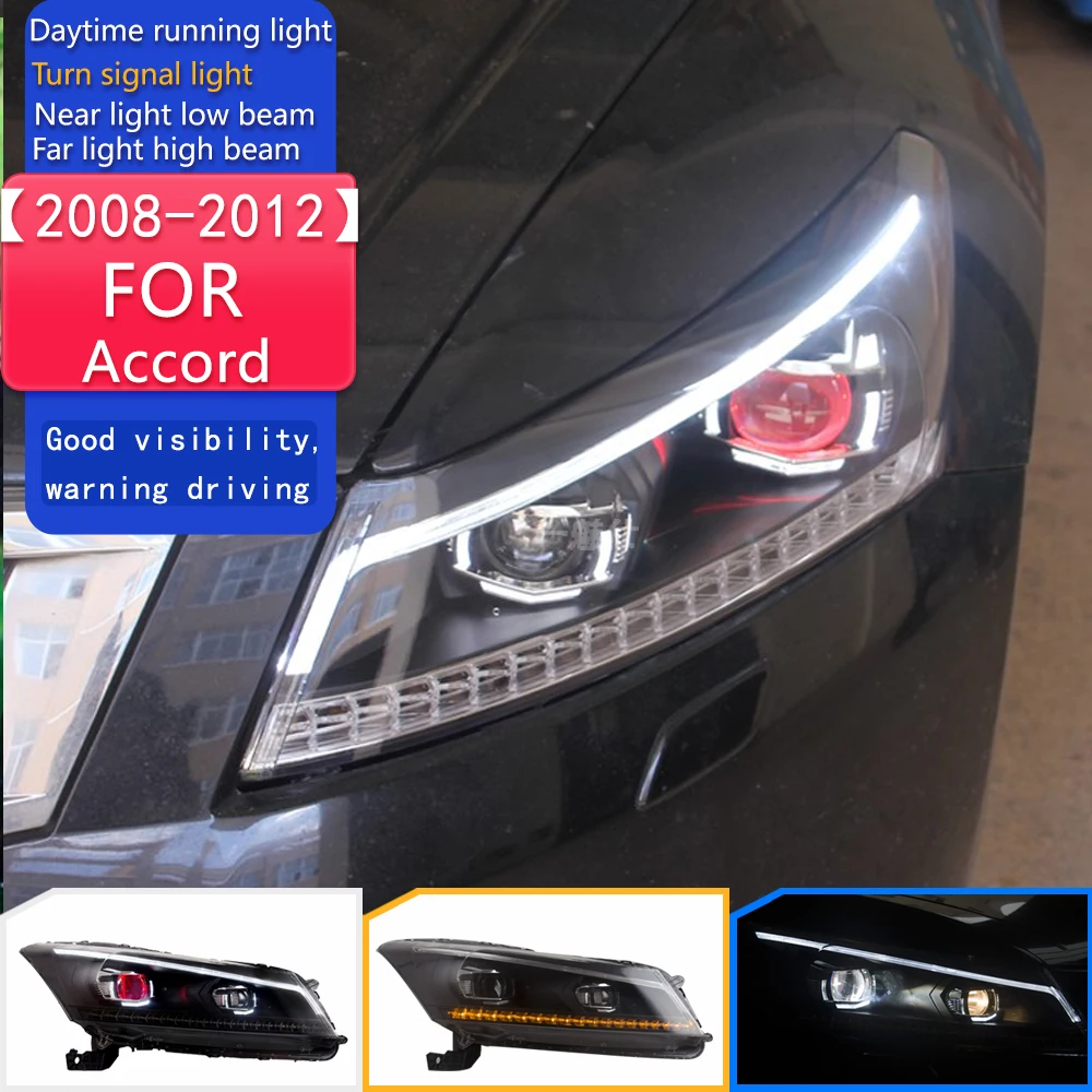 

Pair of Car Headlight Assembly For Honda Accord 2008 2009 2010 2011 2012 Car Front Light Plug&Play Auto LED Head Lamp System