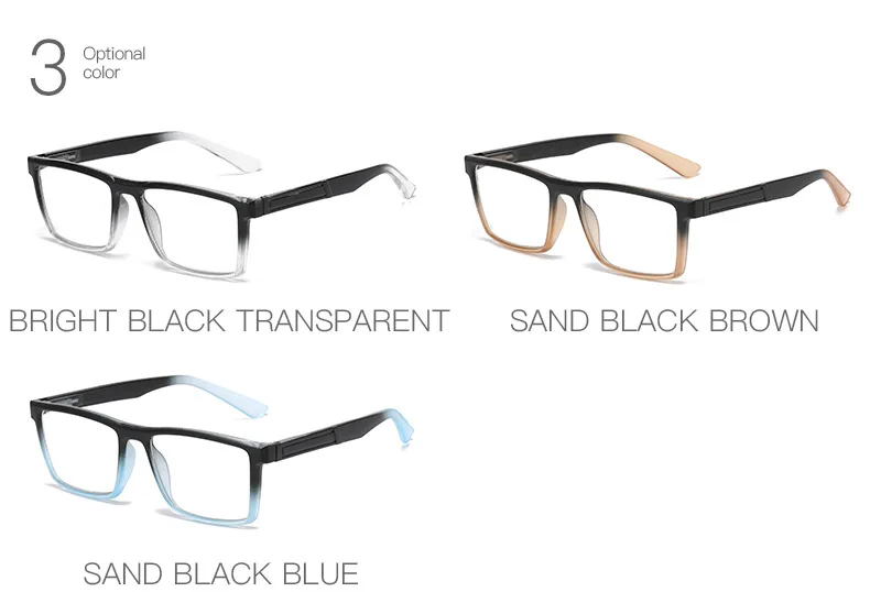 Farbverlauf Blau Lesebrille Für Männer Frauen Modische Presbyopie Brille Personalisierte Retro Ultra Licht Computer Brillen + 1,0 – Detail 7