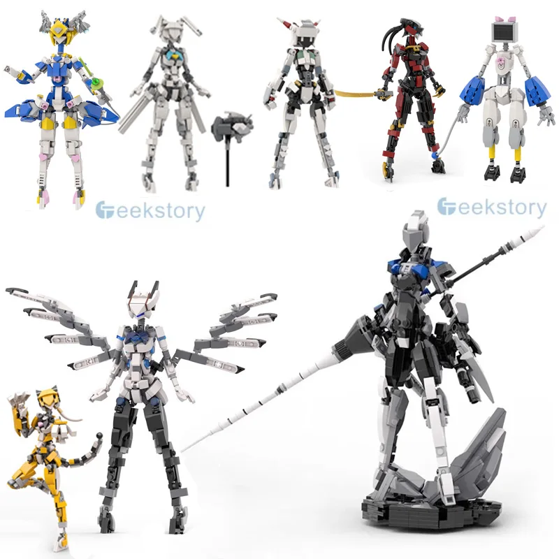 

Creative Girl Mecha Warrior Model Building Blocks Assembly Machine Soldier Armor MOC Female Robot Ornament Bricks Toys Gifts