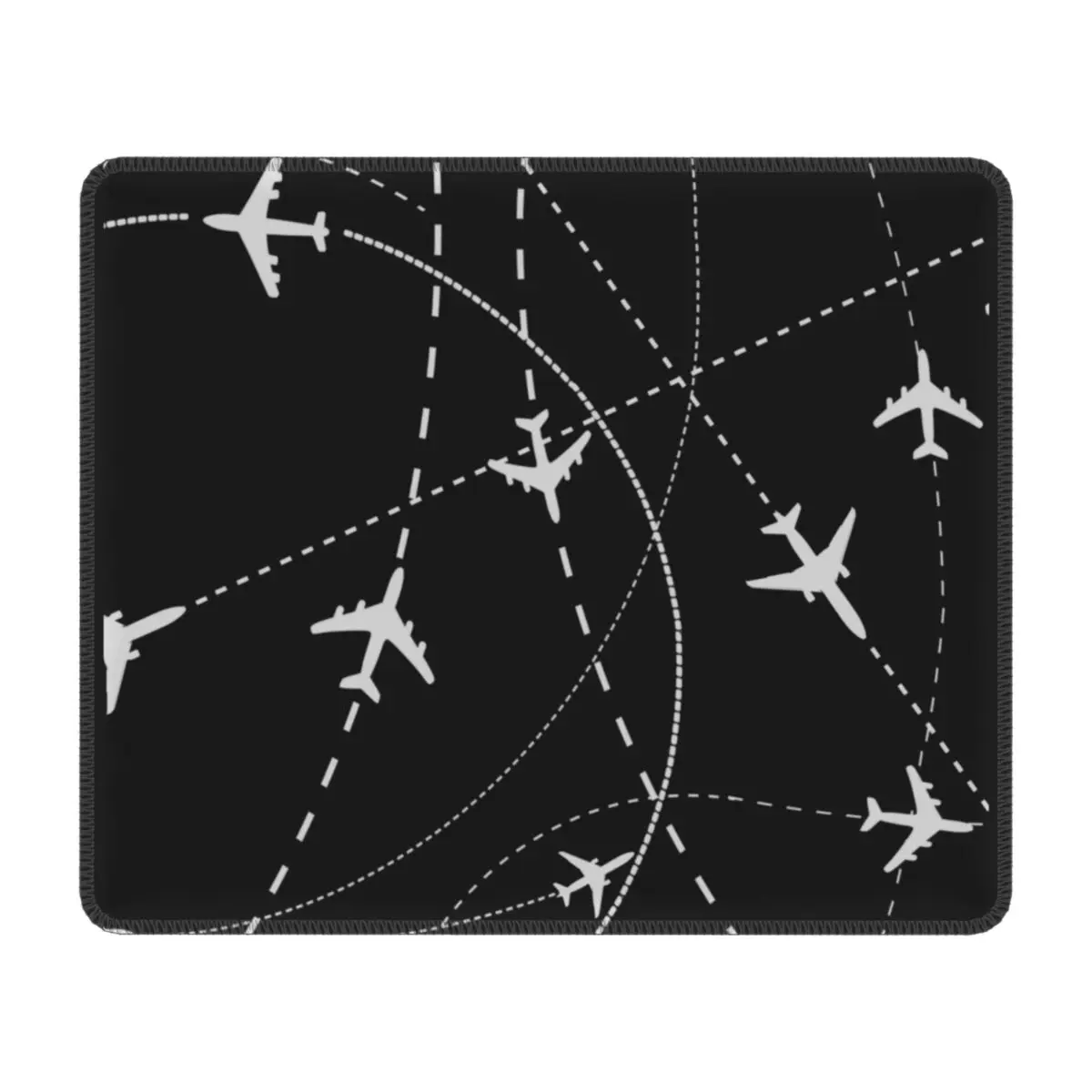 Gaming Mouse Pad Non-Slip Rubber Base Pilot Aircraft Night Flight Routes Mousepad Air Traffic Controllers Office Computer Mat