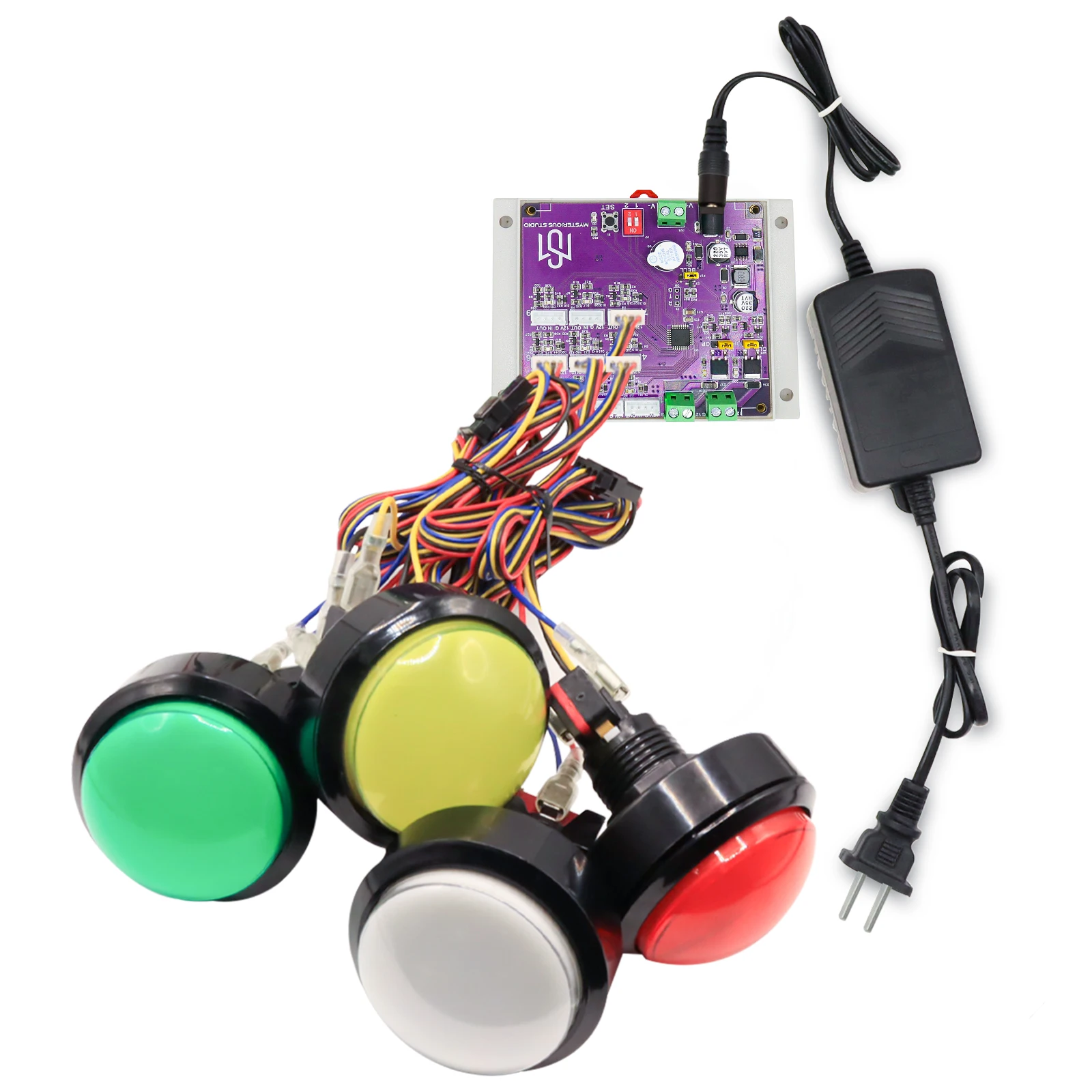 ミステリースタジオ エスケープルーム ゲームメカニクス小道具 素晴らしい 1987 GY カラーボタン小道具 プラスチックボタン シーケンシャルエディション