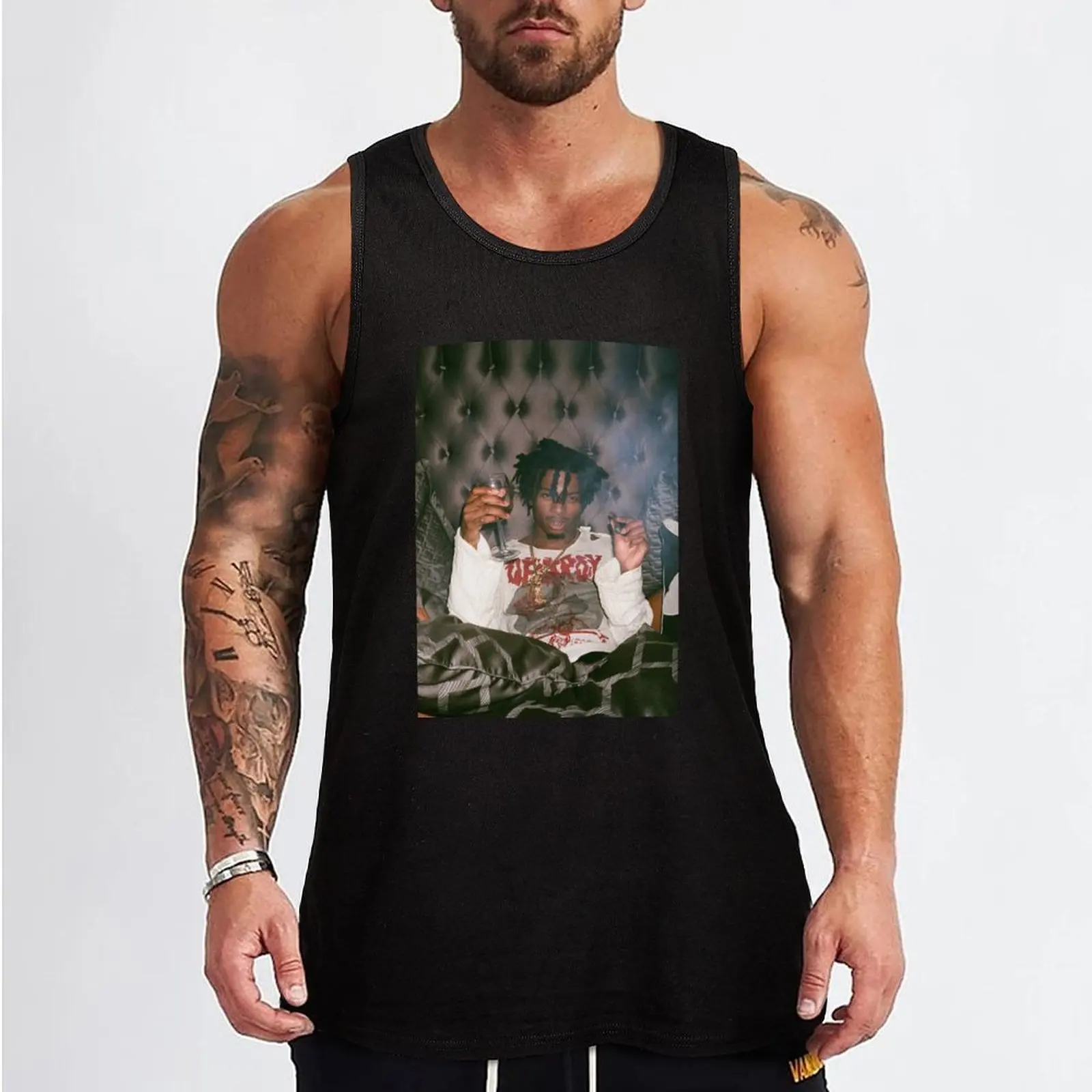 Self Titled Playboi Carti Design Tank Top fitness clothing for men Sports shirt man