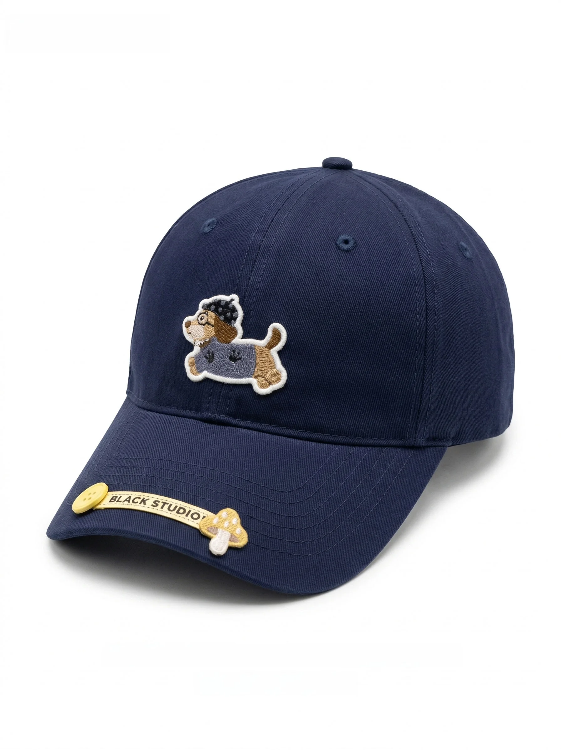 

Lab Hat Style Women's Baseball Cap Embroidered Dark Blue Dog Stitching Duckbill Cap Spring Travel Retro Foldable Sunshade Cap