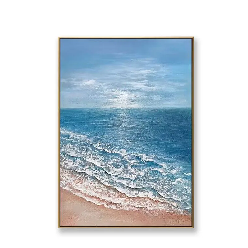 Sunrise Wave Oil Painting Wall Art Poster Living Room Sofa Bedroom Restaurant Horizontal Mural Home Decoration Bedroom Restauran