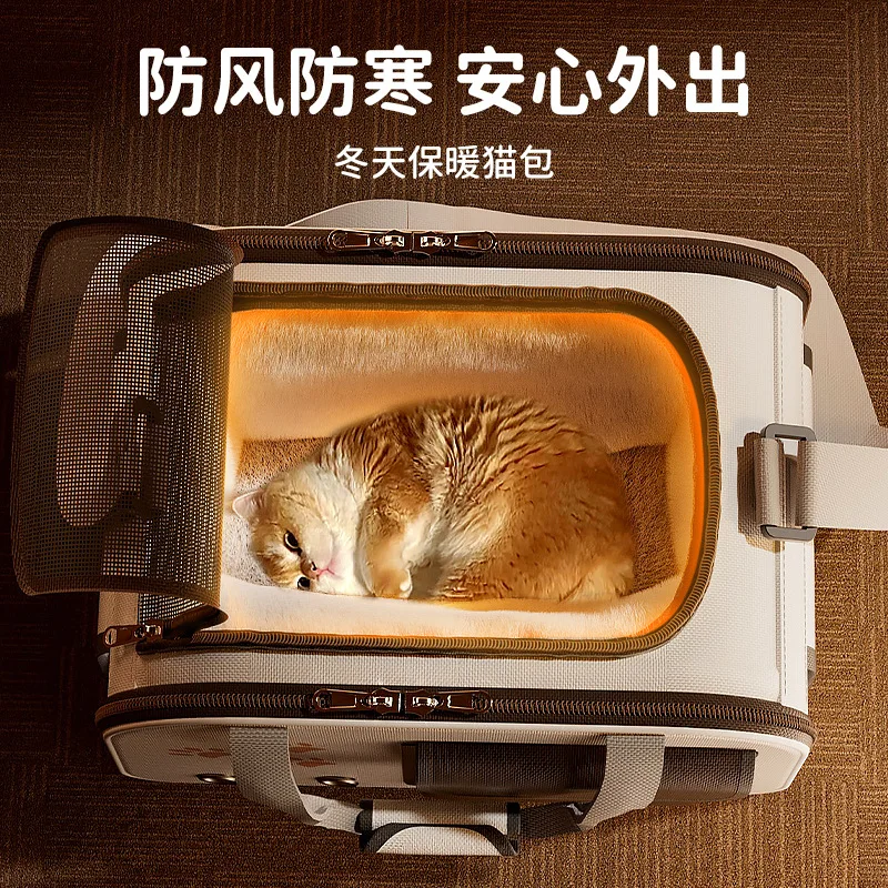 

Зимняя теплая сумка через плечо для кошек, портативная ванна при выходе, дорожная сумка для домашних животных с защитой от стресса