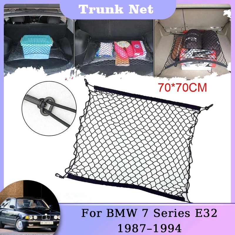 Trunk Storage Net For BMW 7 Series E32 1987 1988 1989 1990 1991 1992 1993 1994 Nylon Mesh Cars Rear Luggage Organizer Auto Parts