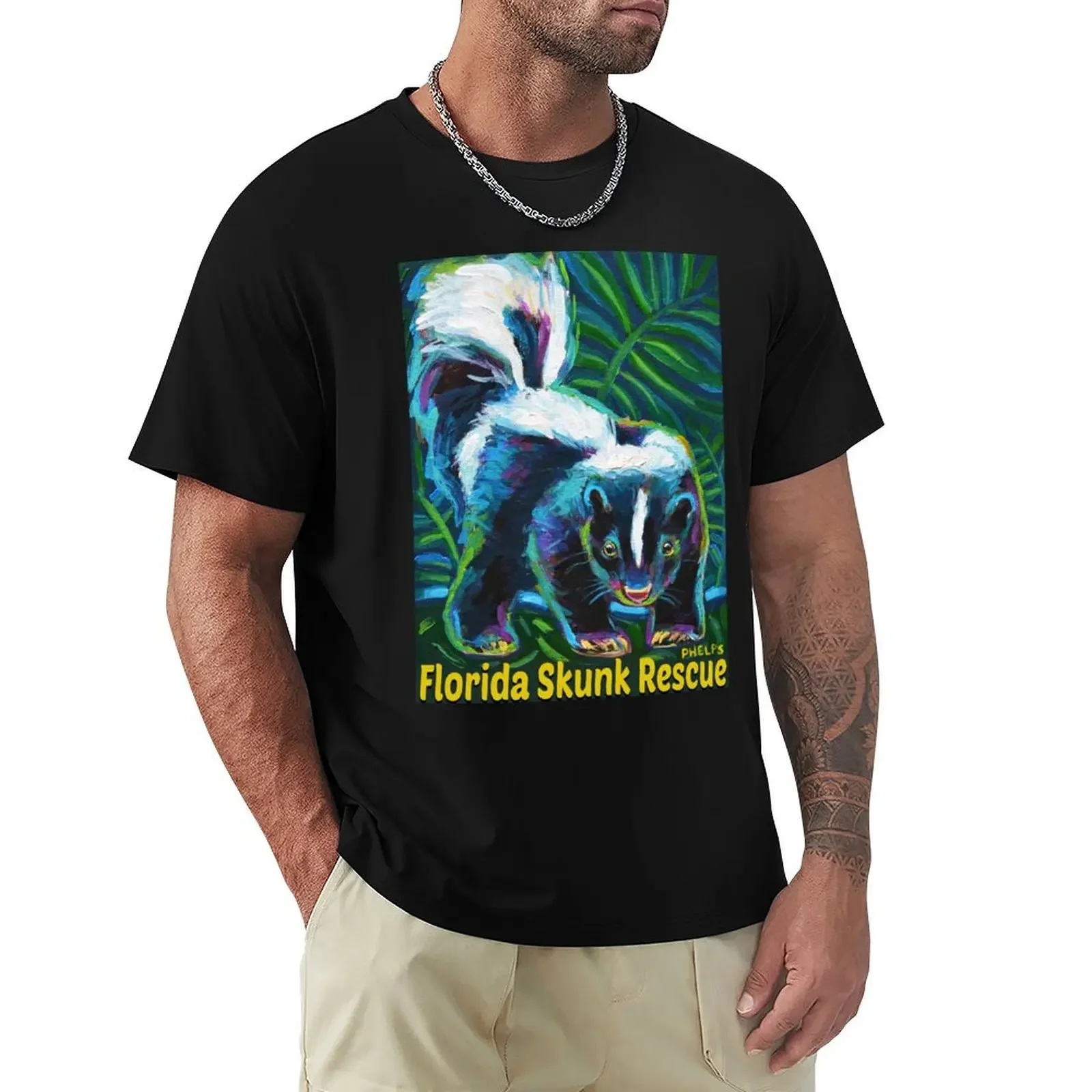 Florida Skunk Rescue T-Shirt quick drying graphic tee shirt mens plain t shirts