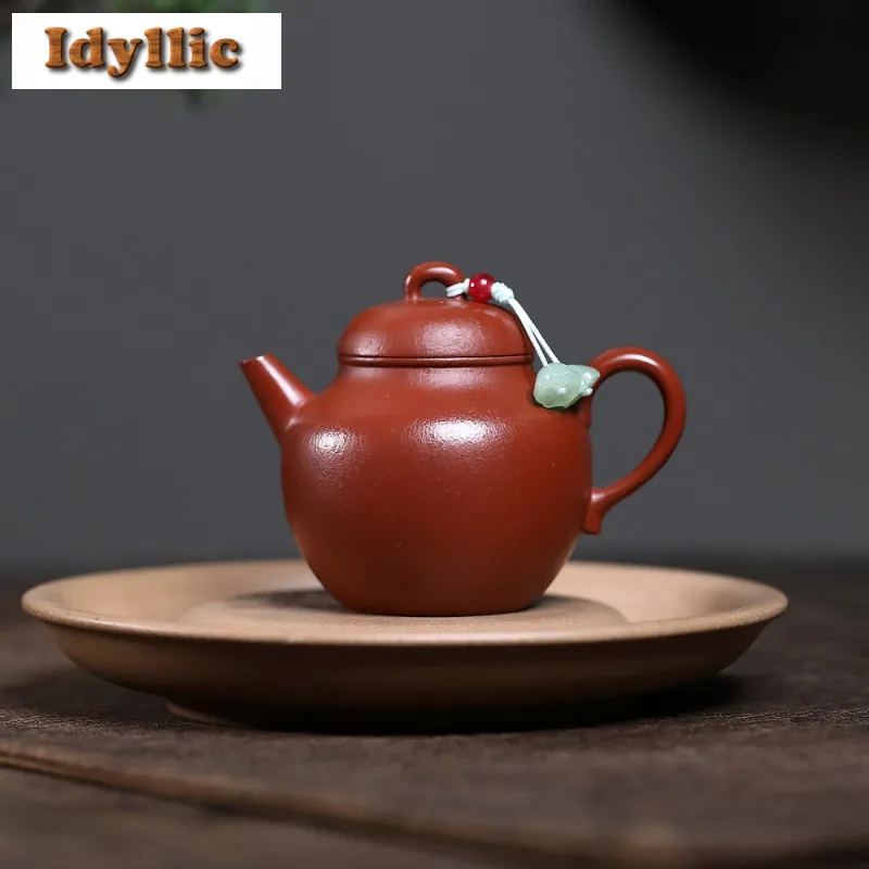 

130 мл Ретро Исин Фиолетовые Глиняные Чайники Ручной Работы Круглый Горшок Из Бисера Сырой Руды Чжу Чайник С Фильтром Чайный Набор Ча Поставки