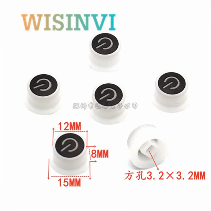 10PCS 15x 8MM plastic transparent button cap  6 x6 tact Switch Knob  Amplifier panel plastic button cap square hole 3.2