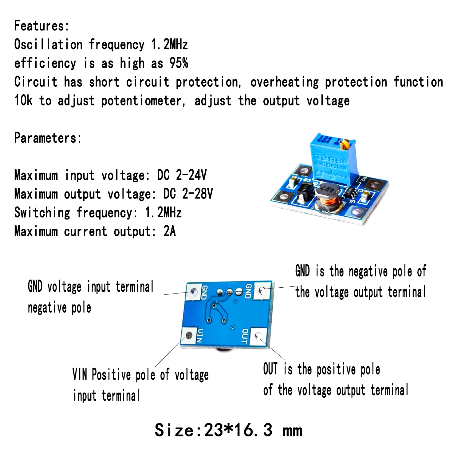 DC-DC SX1308 Step-UP Adjustable Power Module Step Up Boost Converter 2-24V To 2-28V 2A Smart Electronics Good Quality