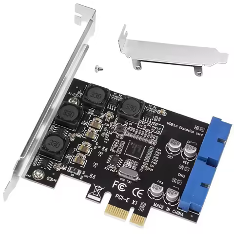 PCI Express USB 3.0 PCIE to Internal 2 Port 19Pin Header USB 3.0 Up to 5Gbps Expansion Card High Speed For PCI-E X1 X4 X8 X16