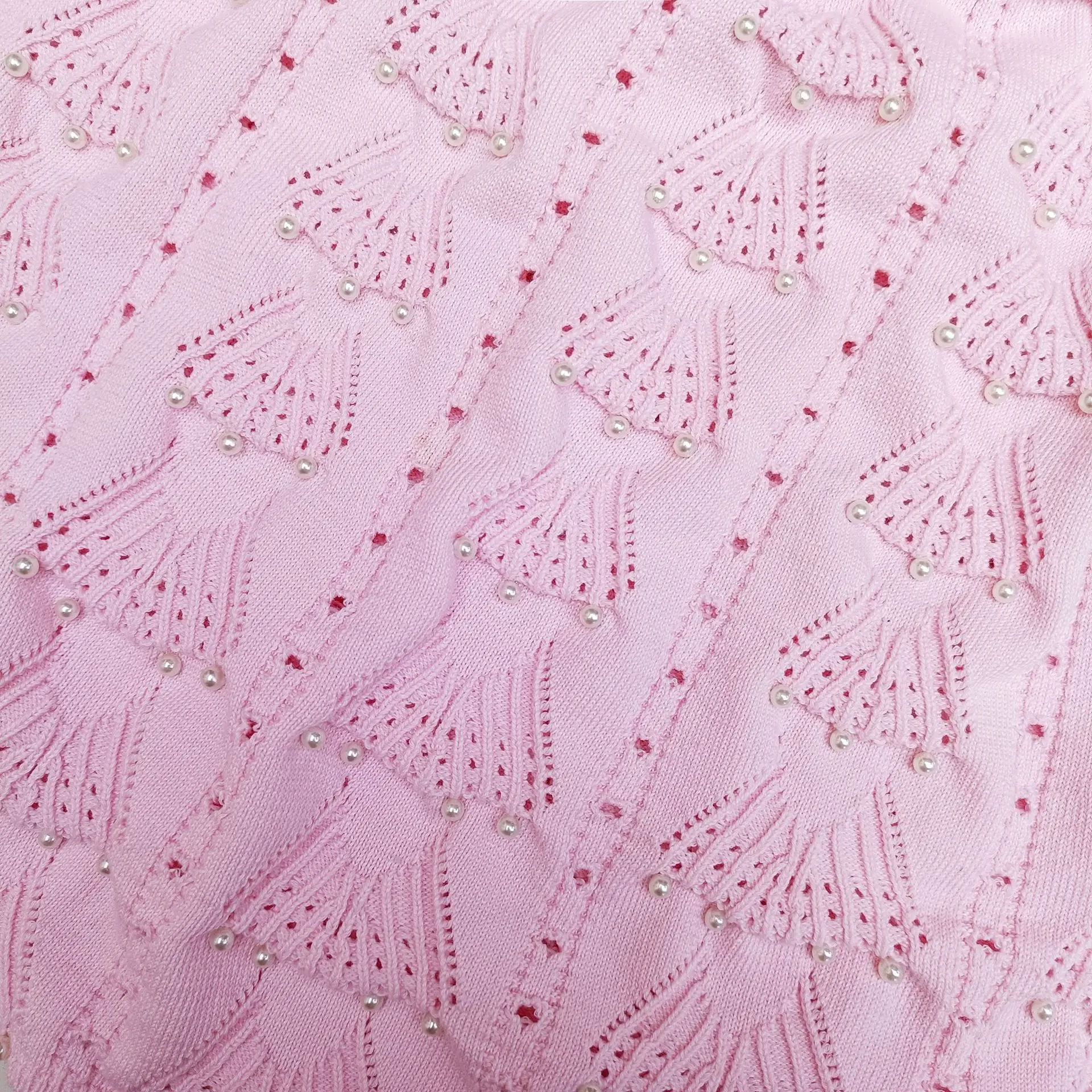 ZJYT été mode perles perles sans manches robe en tricot femmes 2025 nouveau élégant col rond évider Midi décontracté robe de vacances