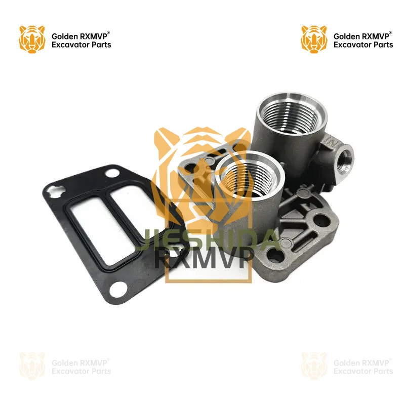 For Caterpillar cat 320GC/320GX Oil Filter Seat Oil Filter Middle Connection Seat C4.4 Engine Excavator Accessories