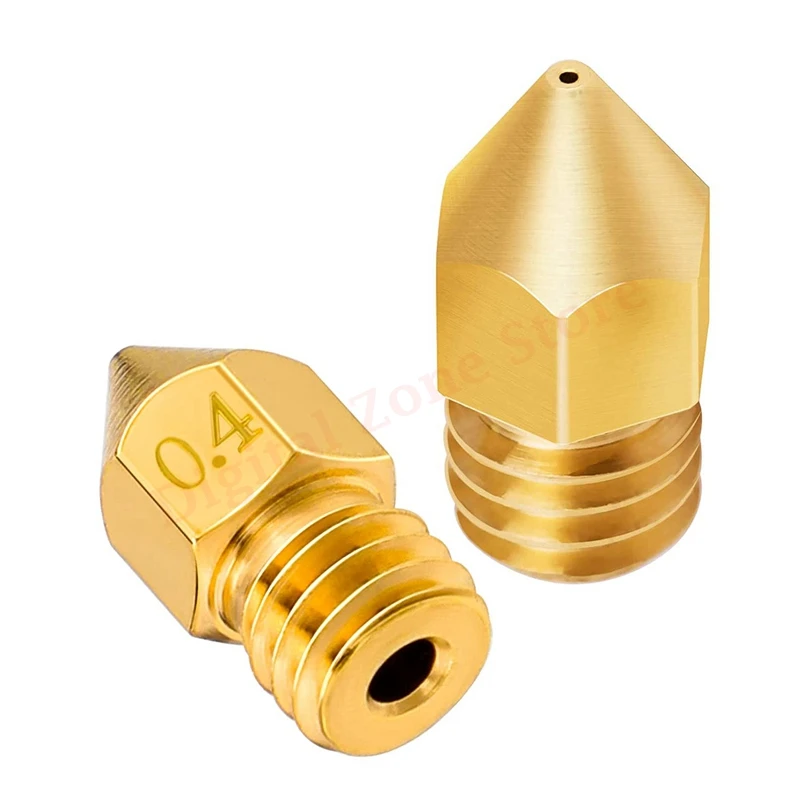 10Pcs 3D Printer Nozzle, Brass 0.4mm MK8 Extruder Nozzles with Cleanning Needles + Tweezers Tools for Creality CR-10 Ender 3/5