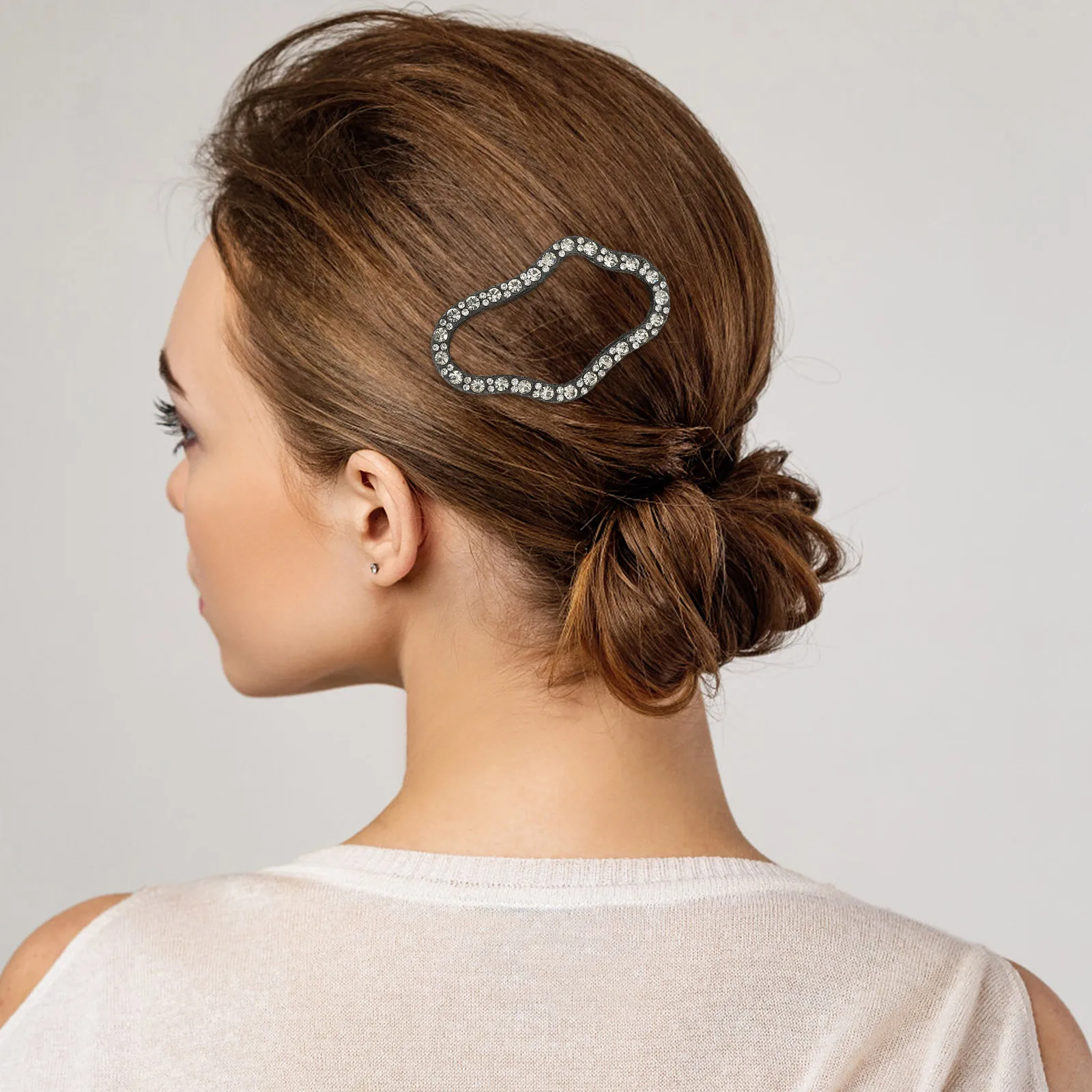 

4 Pcs Cloud Hair Clips Women Rhinestones Side Bangs Short Hair Accessories Elegant Party Daily Wear Silver Purple Gray