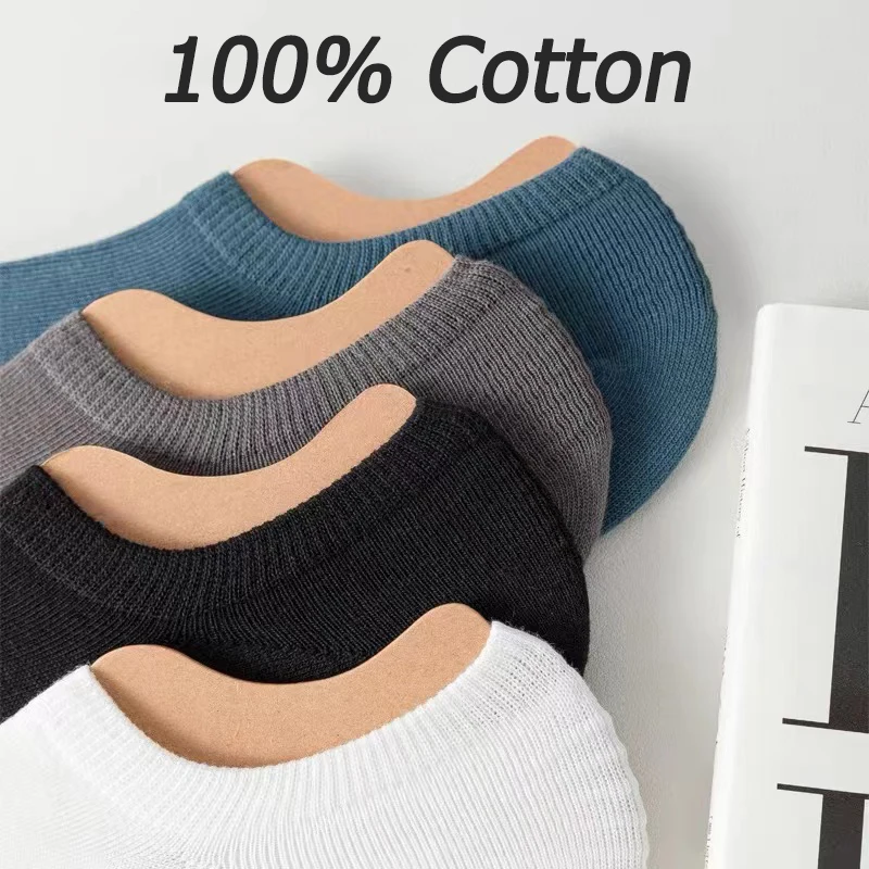 100% Cotton 2 Pairs No Show Men Socks Fashion Ankle Funny Socks Invisible Cotton Deodorant and Sweat-absorbent Summer Socks