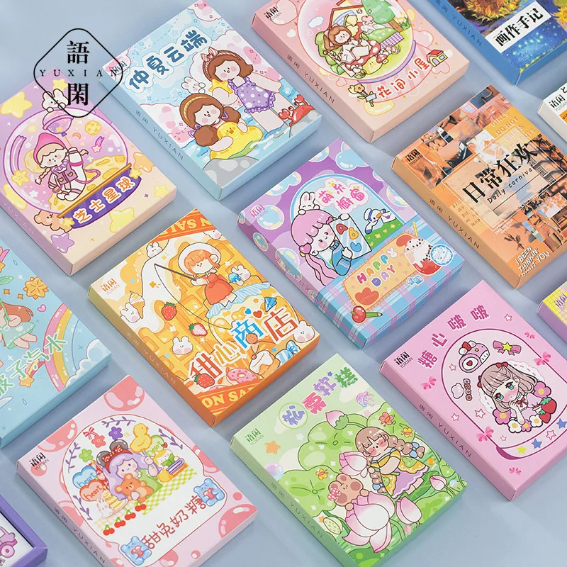 50 Sheets/Set Cute Vintage Art Sticker Scrapbooking Hand Account Decoration  Diary Stickers Stationery