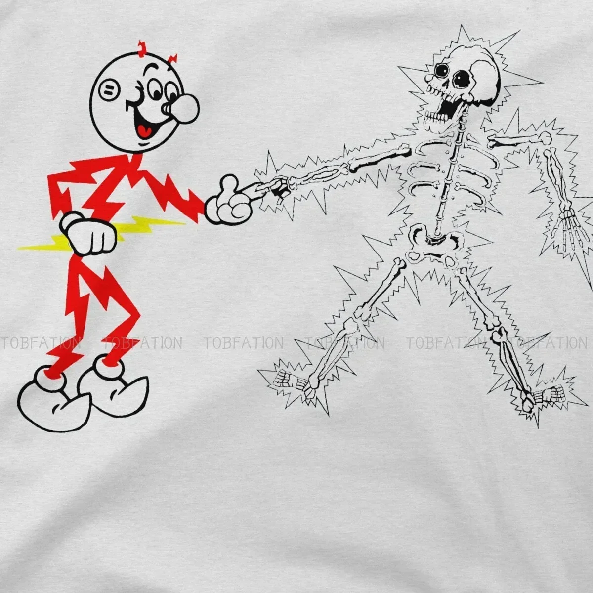 Reddy Kilowatt Will Shock You Skull Remember Safety Knowledge T Shirt Vintage Teenager Grunge Loose TShirt Top Men's Blouses