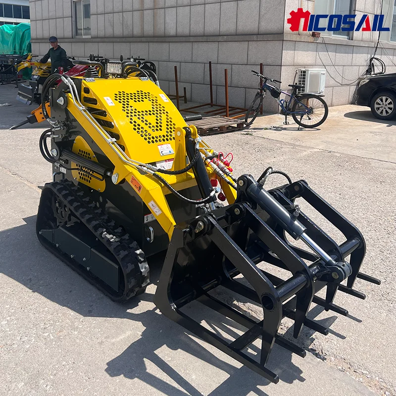 جرافة انزلاقية صغيرة للمسار الزاحف مع مرفقات للبناء والزراعة