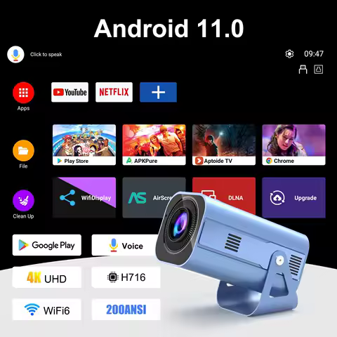 H96 MAX B11 Smart Projector 4K Android 11 Dual Wifi6 200ANSI Allwinner H716 BT5.0 1080P 1280*720P Home Cinema Outdoor Projetor