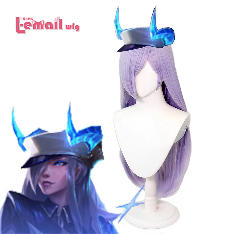 

L-email wig Synthetic Hair Game LoL DRX Caitlyn Cosplay Wig Champion Purple 80cm Caitlyn Wig Silicone Heat Resistant