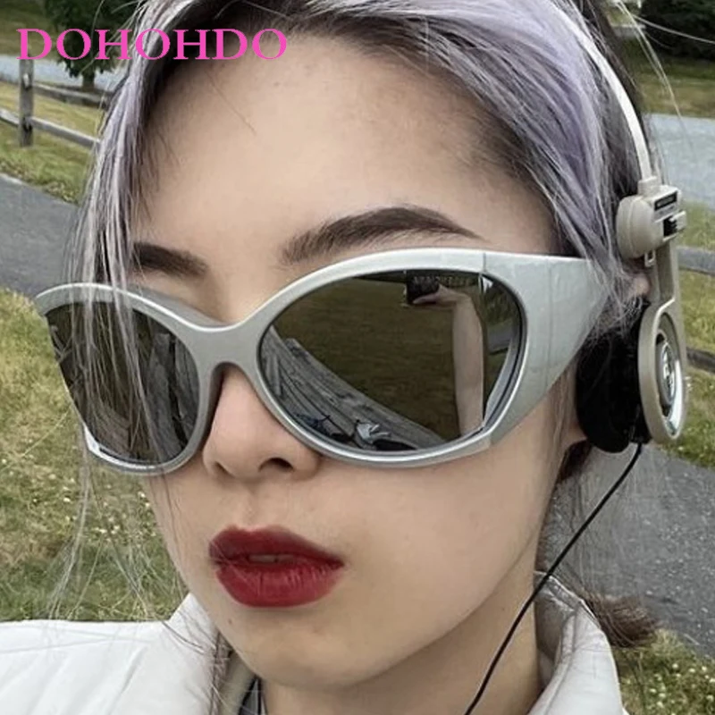 

Trend Luxury Oversized Oval Women Sunglasses Fashion Y2K Punk Men Sunglass Outdoor Sports Cycling Windproof Goggles Lentes UV400