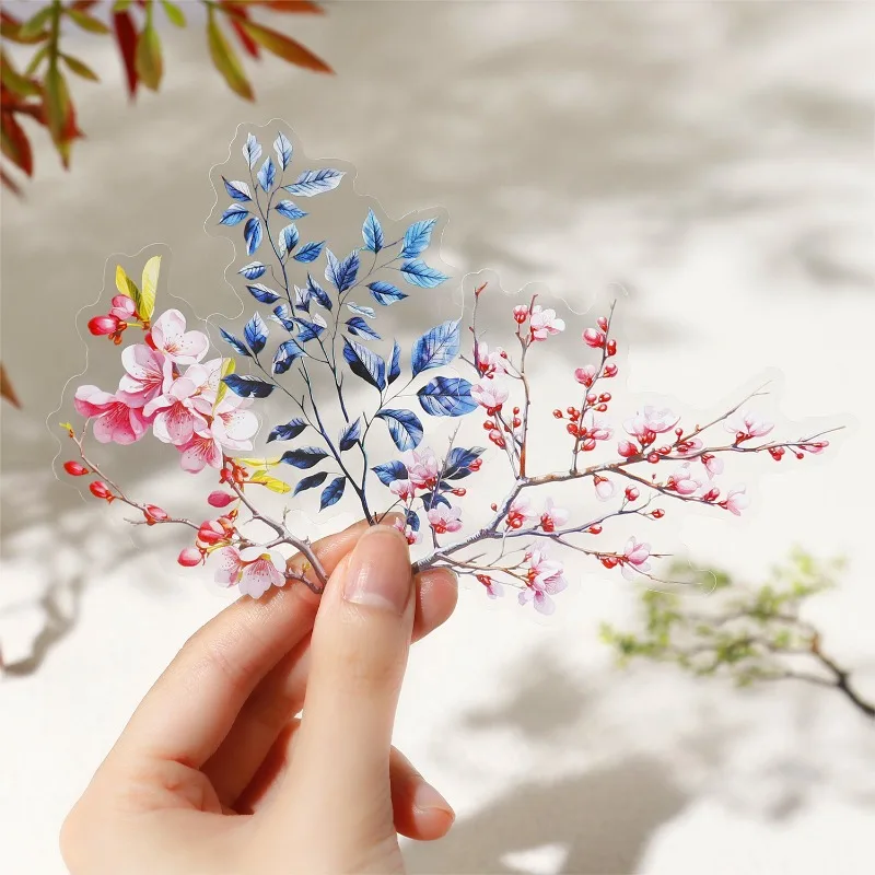 20pieces PET Sticker branch leaf growth Handbook DIY Decoration School Supplies stickers Scrapbook cut Stationery 139*95MM