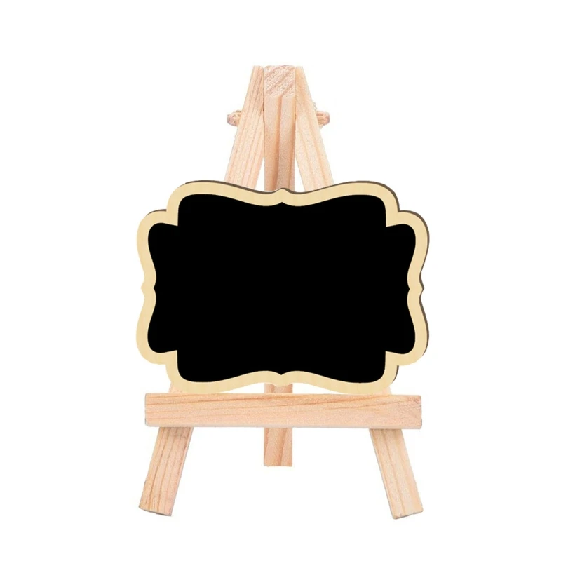 Mini Chalkboard Sign Collapsible Wooden Easel Table Number Sign Food Name Label Tabletop Message Board for Wedding Party