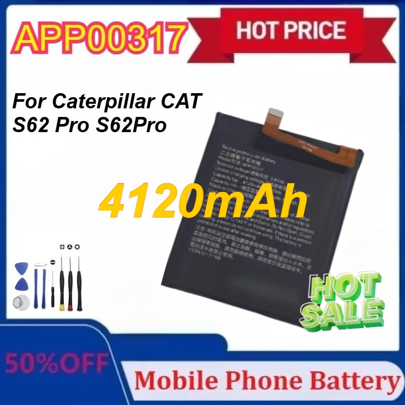 

Новый сменный аккумулятор APP00317 4120 мАч для Caterpillar CAT S62 Pro S62Pro Bateria Batterij, аккумуляторы с инструментом